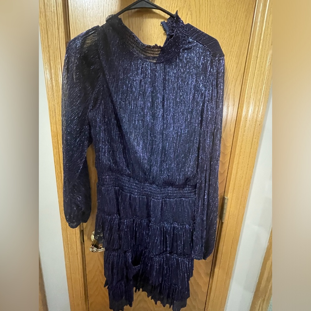 Express blue shimmer dress